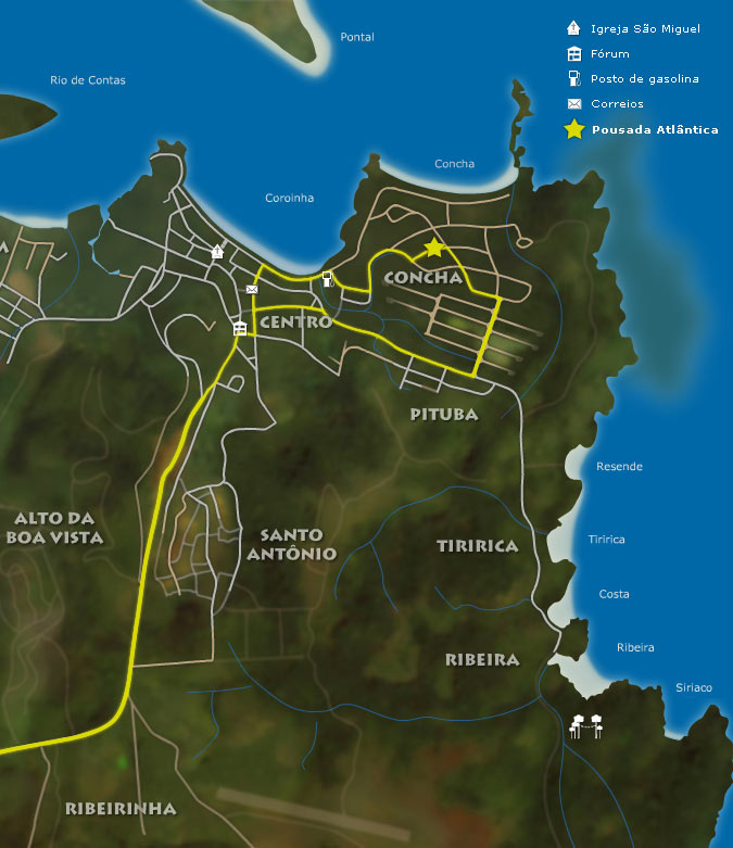 Clique e veja o mapa interativo de Itacaré